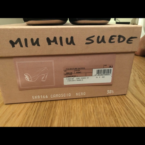 Miu Miu Calzature Donna Black Suede Heels - Picture 2 of 5